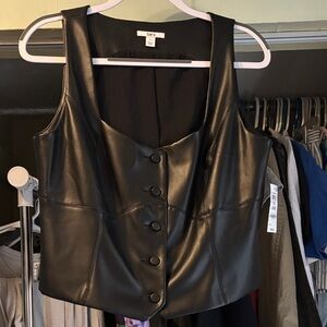 Sleek Black Button-Up Vest